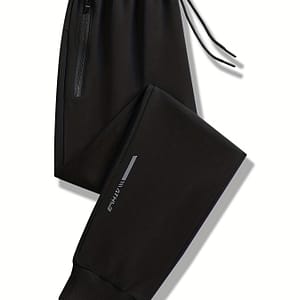 Men’s Lightweight Breathable Joggers – Casual Knit Sports Pants With Drawstring Waist, Zippered Pockets | Sleek Gray, Wear, Polyester & Spandex Casual Shop Online at Dubai Trades