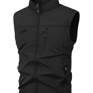 Men’s Lightweight Breathable Sleeveless Vest With Multiple Zipper Pockets, High Collar, For Spring/fall Fishing And Outdoor Activities – Black, Fishing Gear Clothing Shop Online at Dubai Trades
