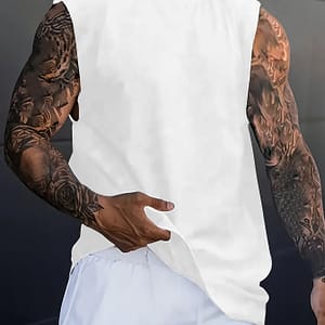 Men’s Lightweight Fiber Sleeveless Tank Top – Breathable Summer Casual Shirt, Solid Color Round Neck, Machine Washable Regular Fit Clothing Shop Online at Dubai Trades
