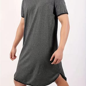 Men’s Lightweight Stretchy Loose Casual V-neck Knee-length Sleepwear Robe Clothing Shop Online at Dubai Trades