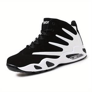 Men’s Professional Basketball Shoes, Comfy High Top Breathable Non Slip Shock Absorption Lace Up Air Cushion Sneakers For Training Running Walking Athletic Shop Online at Dubai Trades