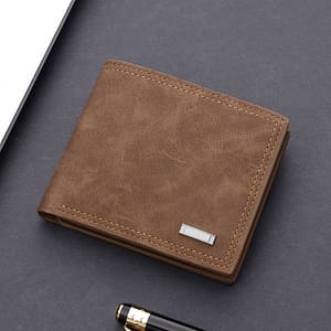 Men’s Pu Leather Short Wallet With Interlayer Coin Purse Multiple Card Slots Purse Large Capacity Card Cash Holder, Great Gift For Men Accessories Shop Online at Dubai Trades