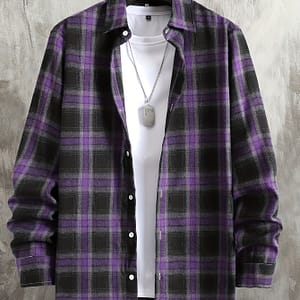 Men’s Red And Black Plaid Long Sleeve Button-up Shirt – Style, Non-stretch Fabric, Spring/fall Casual Button-Down Shirts Shop Online at Dubai Trades