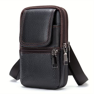 Men’s Simple Casual Genuine Leather Crossbody Bag Mobile Phone Bag Outdoor Top Layer Cowhide Waist Bag Clothing, Shoes & Jewelry Shop Online at Dubai Trades