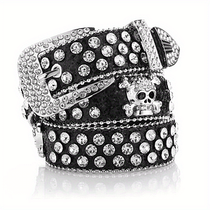 Men’s Skull Head Bright Leather Hip-hop Belt Yk2 Trendy Extension Belt Accessories Shop Online at Dubai Trades