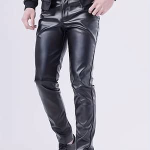 Men’s Slim-fit Stretch Casual Pants – Solid Black, Comfortable & Stylish For Casual Attire Active Shop Online at Dubai Trades