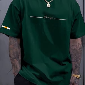 Men’s Summer Casual Crew Neck T-shirt With Alphabet Print, 95% Polyester 5% Spandex, Short Sleeve, Slight Stretch, Regular Fit, Knit Fabric – 180gsm Clothing Shop Online at Dubai Trades