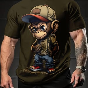 Men’s Summer Fashion Tee – Vibrant Yellow With 3d Graphic, Casual & Comfortable Polyester Short Sleeve Shirt For Casual Attire Clothing Shop Online at Dubai Trades