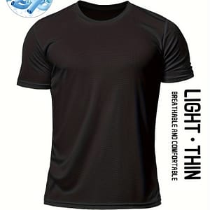 Men’s T-shirt, Active Breathable Short Sleeve Slim- Neck Tee, Men’s Clothing For Outdoor Clothing Shop Online at Dubai Trades