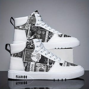 Men’s Trendy High Top Lace Up Sneakers, Casual Outdoor Walking Shoes, Men’s Clothing Athletic Shop Online at Dubai Trades 2
