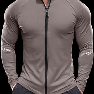 Men’s Ultra-breathable Mid Stretch Long Sleeve Jacket, Quick Dry Lightweight Design Sportswear Tops For Spring/fall Outdoor Basketball, Cycling And Hiking Base Layers & Compression Shop Online at Dubai Trades