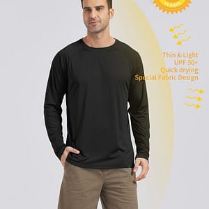 Men’s Upf50+ Sun Protection Long Sleeve Shirt – Quick Dry, Lightweight For Fishing, Running & Outdoor Activities Clothing Shop Online at Dubai Trades