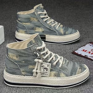Men’s Vintage Retro High Top Skateboard Shoes, Comfy Non Slip Casual Lace Up Canvas Sneakers For Men’s Outdoor Activities Clothing, Shoes & Jewelry Shop Online at Dubai Trades
