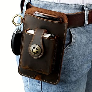 Men’s Vintage Top Layer Cowhide Belt Waist Bag, Multifunctional Mobile Phone Bag Waist Bag For Outdoor Sports, Anniversary Gifts Clothing, Shoes & Jewelry Shop Online at Dubai Trades
