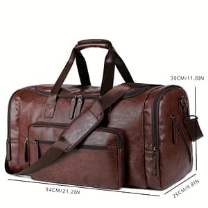 Men’s Vintage Travel Bag With Large Capacity – Duffle, Shoulder & Over-the-shoulder Bag, & Stylish, In Black Or Dark Brown, Luggage For Travel Clothing, Shoes & Jewelry Shop Online at Dubai Trades