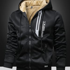 Men’s Winter Fleece-lined Thick Warm Hoodie Jacket, Athletic Zip-up Sweatshirt With Pockets Clothing Shop Online at Dubai Trades