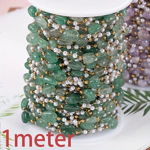 Mingxuan 1 Meter Elegant Stainless With Purple Natural Stone & Pearl Beads – Fade-resistant For Diy Necklace & Bracelet Jewelry Making Arts, Crafts & Sewing Shop Online at Dubai Trades