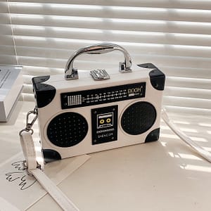 Mini Radio Box Crossbody Bag, Pu Leather Textured Novelty Bag, Versatile Fashion Shoulder Bag Clothing, Shoes & Jewelry Shop Online at Dubai Trades