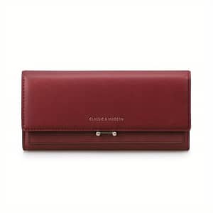 Minimalist Classic Long Wallet, Flap Clutch Coin Purse, Women’s Large Capacity Credit Card Holder Accessories Shop Online at Dubai Trades