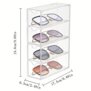 4- Clear Acrylic Organizer Eyewear Display Case Stackable Women’s Storage Box With Drawers Accessories Shop Online at Dubai Trades