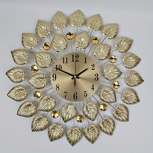 Modern Silent Wall Clock With Design – Metal, Round, Battery Powered With Single Aa, Decorative Non-ticking For Living Room, Dining Room – Elegant & Simple Clocks Shop Online at Dubai Trades