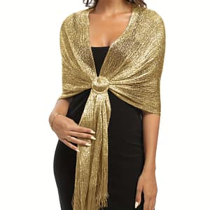 New 2024 Shiny Scarf Golden And Silvery Tassel Thin Shawl Fashion Headband Polyester Lun Scarf Multi Color Available Accessories Shop Online at Dubai Trades