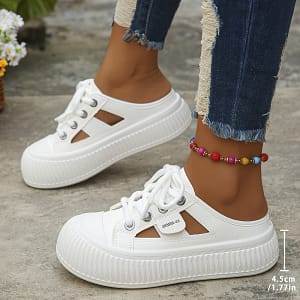 New Arrival Casual Women’s Low Top Lace Up Round Toe Solid Color Thick Sole Board Shoes, Lightweight, , Soft Sole, Heightening Shoes For Petite Students Clothing, Shoes & Jewelry Shop Online at Dubai Trades