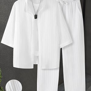 New Large Size Men’s 2pcs Casual Shirt And Drawstring Sweatpants Set, Plus Size Clothing, Shoes & Jewelry Shop Online at Dubai Trades