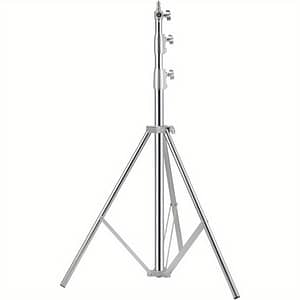 Newks Heavy-duty Stainless Steel Light Stand – 110.2″ Adjustable Tripod For Speedlights, & More With Spring Buffer Protection Background Support Equipment Shop Online at Dubai Trades 2