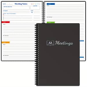 No Date Coil Meeting Planner, Including 70 Sheets Of 100g Thick Double-sided Adhesive Paper, B5 (7*10 Inches) Graph & Data Pads Shop Online at Dubai Trades