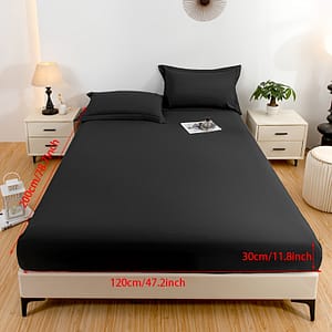 One-pack Soft Light Beige-friendly Brushed Solid Color Fitted Sheet Cover Mattress Protector, Does Not Include Pillowcase Or Pillow Core Bedding Shop Online at Dubai Trades