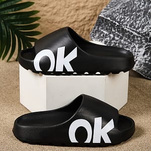 Ouranni Unisex Black Eva Slides – Lightweight, Non-slip Sole, Quick- Sandals For , Graphic “ok” Design, Casual Indoor Footwear, , Shower Shoes Clothing, Shoes & Jewelry Shop Online at Dubai Trades