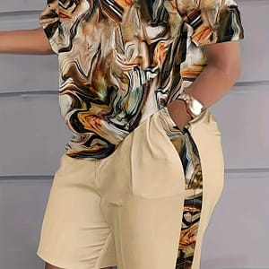 Outfits 2 Piece Set, Women’ Short Sleeve Tee & Shorts Outfits 2pcs Set Clothing Shop Online at Dubai Trades