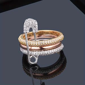 Paperclip Can Be Separated Into Index Finger Ring, A Niche Design Ring With Micro-set Zirconia. Clothing, Shoes & Jewelry Shop Online at Dubai Trades