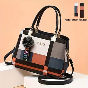Plaid Decorated Women’s Fashion Small Handbag With Ball Decoration Mini Crossbody Bag Suitable For Date Party Student White Collar Clothing, Shoes & Jewelry Shop Online at Dubai Trades