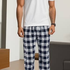 Plaid Straight-leg Pants With Waist – Comfortable Polyester , Casual Clothing & Yoga Trousers, Non-see-through, Knit Fabric, Wear Clothing Shop Online at Dubai Trades 2