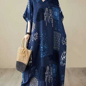 Plus Size Allover Print V Neck Batwing Sleeve Loose Fit Up Kaftan Dress, Women’s Swimwear & Clothing Clothing Shop Online at Dubai Trades