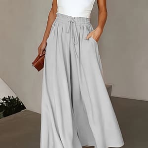 Plus Size Lace Up Wide Leg Pants, Casual Loose Pants For , Women’s Plus Size clothing Clothing Shop Online at Dubai Trades