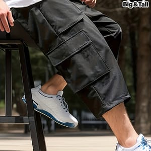 Plus Size Men’s Trendy Capri Cargo Pants With Multi Pockets For Outdoor Clothing, Shoes & Jewelry Shop Online at Dubai Trades 2
