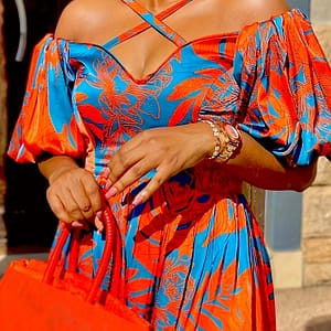 Plus Size Tropical Print Criss Neck Dress, Puff Sleeve Split Hem Flowy Dress For , Women’s Plus Size Clothing Clothing Shop Online at Dubai Trades