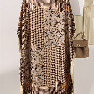 Plus-size Vintage Floral Patterned Loose Lightweight Silky Pullover Shirt Dress For Sun Protection. Clothing Shop Online at Dubai Trades