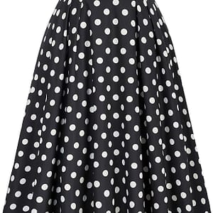 Polka Dot High Waist Flared Skirt, Elegant Button Ruffle Hem Midi Skirt, Women’s Clothing Clothing Shop Online at Dubai Trades