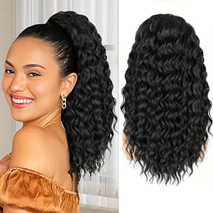 Ponytail With Curly Hair Extensions, Elastic Ponytail For Women, Synthetic Hair Extensions Beauty & Personal Care Shop Online at Dubai Trades