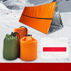 Portable Emergency Rescue Blanket In Olive Green, Orange Thermal Sleeping Bag, Disposable Pe Tent. Business, Industry & Science Shop Online at Dubai Trades
