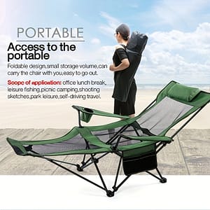 Portable Folding Reclining Chair, Lightweight Foldable Camping Chair With Oxford Fabric, Adult Outdoor Lounge Chair For Picnic, Fishing, Hiking, Travel – 3.2kg Camping & Hiking Shop Online at Dubai Trades