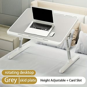 Portable, Laptop Desk With Card Holder & Anti-slip Strip – Adjustable Height & Angle, Foldable Design For Study, Office, Or Bed Use Desk Accessories & Workspace Organizers Shop Online at Dubai Trades