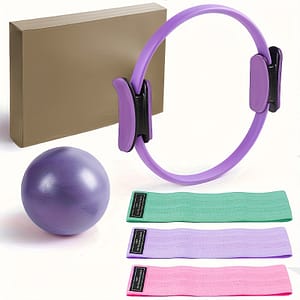 Premium Anti-deformation 14″ Pilates With Dual Padded Handles – Includes Resistant Mini Ball & Highly Resistance Bands – Fitness & Training Equipment – Suitable For All Ages Exercise & Fitness Shop Online at Dubai Trades