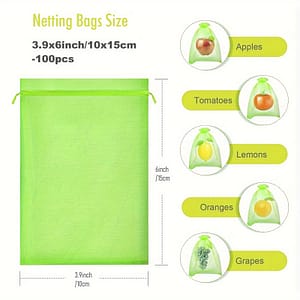Premium Organza Fruit Protection Bags With Drawstring – Breathable Mesh Barrier For Grapes, Strawberries, Lemons, Cherries & More – Durable & Lightweight Garden Netting Garden Netting Shop Online at Dubai Trades