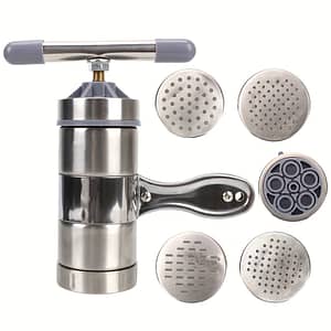 Press Pasta Machine Stainless Steel Making Spaghetti Multifunctional With 5 Pressing Moulds Manual Noodle Maker Fruits Juicer Home & Kitchen Shop Online at Dubai Trades