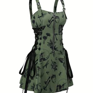 Print Chain Strap Dress, Elegant Zipper Backless Cami Dress, Women’s Clothing Clothing Shop Online at Dubai Trades